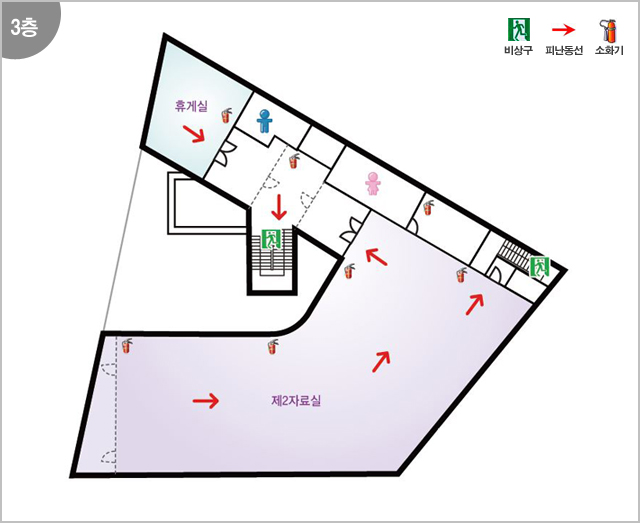 3층 - 휴게실, 제2자료실